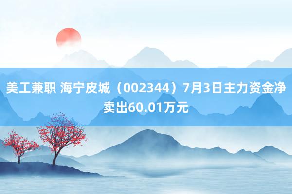 美工兼职 海宁皮城（002344）7月3日主力资金净卖出60.01万元