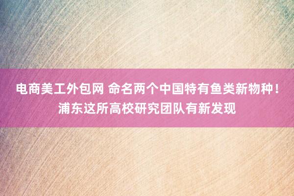 电商美工外包网 命名两个中国特有鱼类新物种！浦东这所高校研究团队有新发现